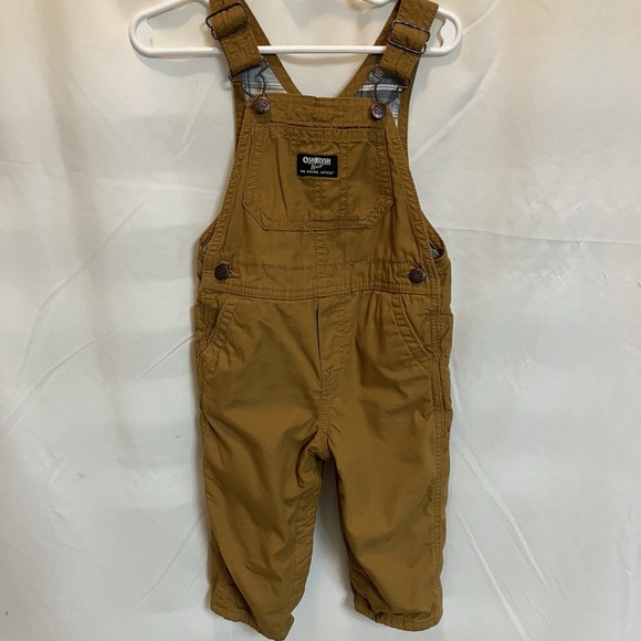 Oshkosh Size 18M Brown Corduroy Overalls Lined Vestbak - Picture 1 of 12